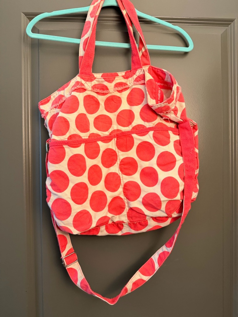 Thirty-One Coral Polka Dot Tote